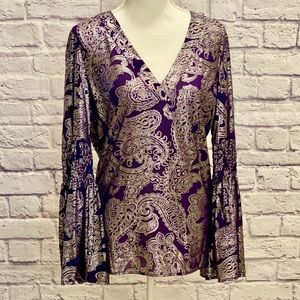 Michael Kors Purple & Silver long sleeve Size M